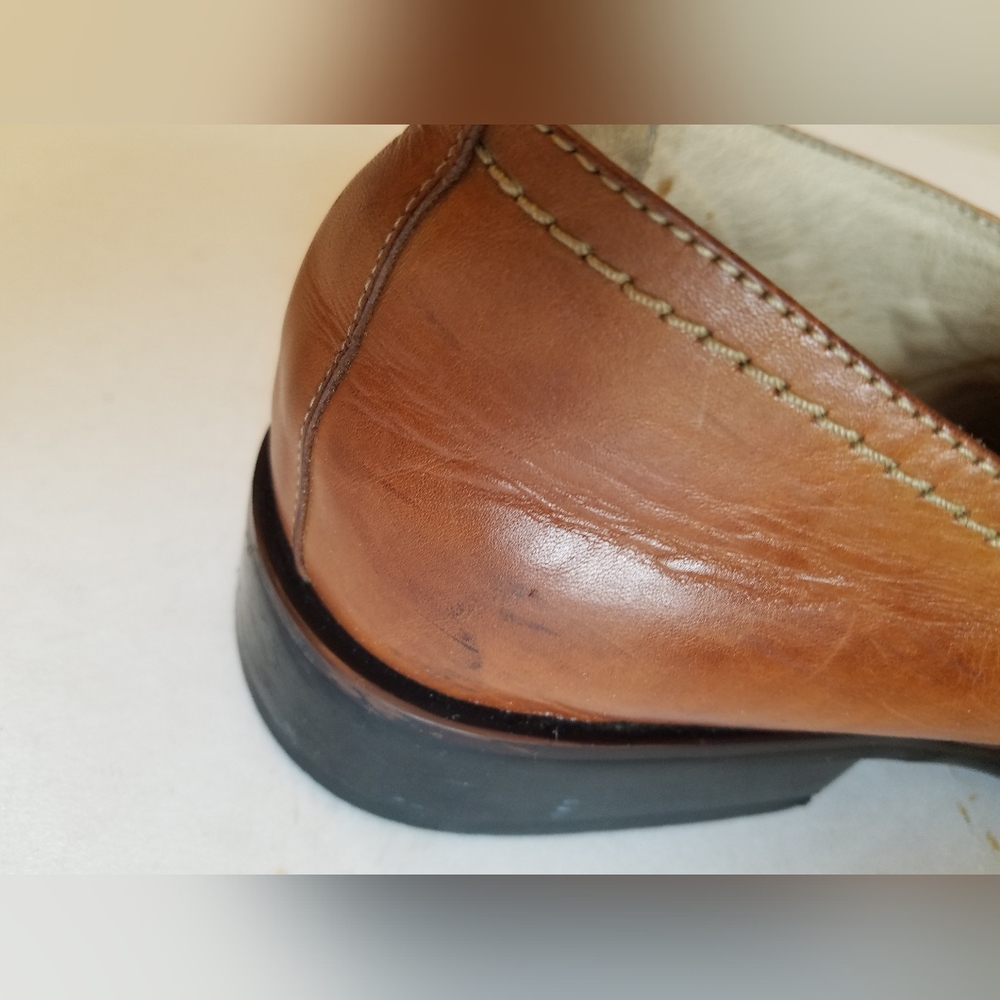 Fratelli Select Men's  Slip on Dress Shoes Leather  Square Toe  Brown Size 12 - Picture 15 of 17